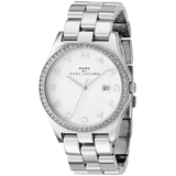 Marc Jacobs Henry Diamonds White Dial Silver Steel Strap Watch for Women - MBM3044 Authentic Buy Shop Now