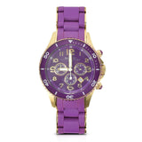 Marc Jacobs Rock Chronograph Purple Dial Purple Silicone Strap Watch for Women - MBM2549 Authentic Buy Shop Now