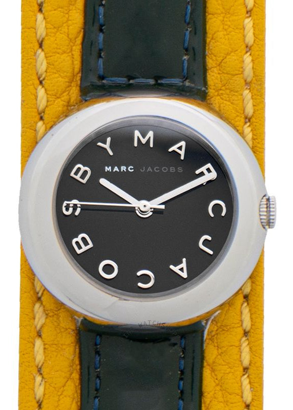 Marc Jacobs Black Dial Black Leather Strap Watch for Women - MBM1071 Authentic Buy Shop Now