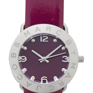 Marc Jacobs Amy Purple Dial Red Leather Strap Watch for Women - MBM1138 Authentic Buy Shop Now