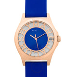 Marc Jacobs Henry Skeleton Blue Dial Blue Leather Strap Watch for Women - MBM1244 Authentic Buy Shop Now