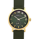 Marc Jacobs Baker Olive Green Dial Olive Green Leather Strap Watch for Women - MBM1328 Authentic Buy Shop Now