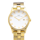 Marc Jacobs Henry Diamonds White Dial Gold Steel Strap Watch for Women - MBM3045 Authentic Buy Shop Now