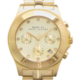 Marc Jacobs Blade Chronograph Gold Dial Gold Steel Strap Watch for Women - MBM3101 Authentic Buy Shop Now