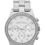 Marc Jacobs Henry Chronograph Silver Dial Silver Steel Strap Watch for Women - MBM3104 Authentic Buy Shop Now