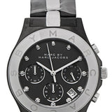 Marc Jacobs Blade Chronograph Black Dial Two Tone Steel Strap Watch for Women - MBM3179 Authentic Buy Shop Now