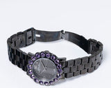 Marc Jacobs Amy Purple Dial Black Steel Strap Watch for Women - MBM3224 Authentic Buy Shop Now