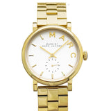 Marc Jacobs Baker White Dial Gold Steel Strap Watch for Women - MBM3243 Authentic Buy Shop Now