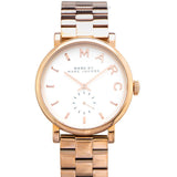 Marc Jacobs Baker White Dial Rose Gold Steel Strap Watch for Women - MBM3244 Authentic Buy Shop Now
