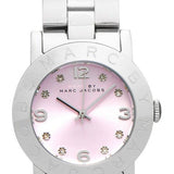 Marc Jacobs Amy Life Pink Dial Silver Steel Strap Watch for Women - MBM3300 Authentic Buy Shop Now
