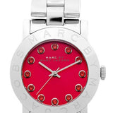 Marc Jacobs Amy Red Dial Silver Steel Strap Watch for Women - MBM3333 Authentic Buy Shop Now