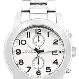 Marc Jacobs Larry Chronograph White Dial Silver Steel Strap Watch for Men - MBM5030 Authentic Buy Shop Now