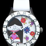 Marc Jacobs Miss Marc Flower White Dial White Silicone Strap Watch for Women - MBM5513 Authentic Buy Shop Now