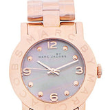 Marc Jacobs Amy Mother of Pearl Black Dial Rose Gold Steel Strap Watch for Women - MBM8610 Authentic Buy Shop Now