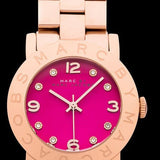 Marc Jacobs Amy Purple Dial Rose Gold Steel Strap Watch for Women - MBM8618 Authentic Buy Shop Now