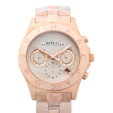 Marc Jacobs Blade Chronograph Mother of Pearl White Dial Rose Gold Steel Strap Watch for Women - MBM8637 Authentic Buy Shop Now