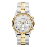 Marc Jacobs Henry Chronograph Silver Dial Two Tone Steel Strap Watch for Women - MBM3197 Authentic Buy Shop Now