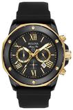 Bulova Marine Star Chronograph Black Dial Black Rubber Strap Watch for Men - 98B278 Authentic Buy Shop Now