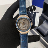 Maserati Triconic Skeleton Black Dial Blue Leather Strap Watch For Men - R8821139001 Authentic Buy Shop Now