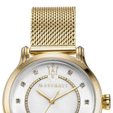 Maserati Epoca Mother of Pearl Dial Yellow Gold Mesh Strap Watch For Women - R8853118502 Authentic Buy Shop Now