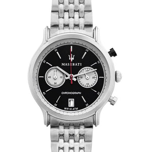 Maserati Legend Chronograph Black Dial Stainless Steel Watch For Men - R8873638001 Authentic Buy Shop Now