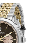 Maserati Legend Chronograph Brown Dial Two Tone Steel Strap Watch For Men - R8873638003 Authentic Buy Shop Now