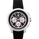 Maserati SFIDA Chronograph Black Silver Dial Black Rubber Strap Watch For Men - R8851123001 Authentic Buy Shop Now
