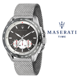 Maserati Traguardo Chronograph Black Dial Silver Mesh Bracelet Watch For Men - R8873612008 Authentic Buy Shop Now