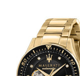 Maserati SFIDA Black Dial Yellow Gold Toned Watch For Men - R8823140003 Authentic Buy Shop Now