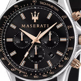 Maserati SFIDA 44mm Black Silicon Chronograph Watch For Men - R8871640002 Authentic Buy Shop Now