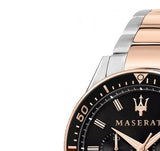 Maserati SFIDA Chronograph Black Dial Two Tone Steel Strap Watch For Men - R8873640009 Authentic Buy Shop Now