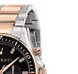 Maserati SFIDA Chronograph Black Dial Two Tone Steel Strap Watch For Men - R8873640009 Authentic Buy Shop Now