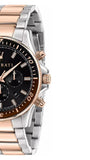 Maserati SFIDA Chronograph Black Dial Two Tone Steel Strap Watch For Men - R8873640009 Authentic Buy Shop Now