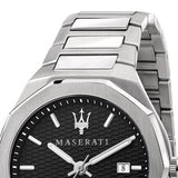 Maserati Stile Analog Black Dial Silver Steel Strap Watch For Men - R8853142003 Authentic Buy Shop Now