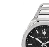 Maserati Stile Analog Black Dial Silver Steel Strap Watch For Men - R8853142003 Authentic Buy Shop Now