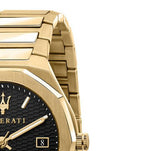 Maserati Stile Black Dial Gold Steel Strap Watch For Men - R8853142004 Authentic Buy Shop Now
