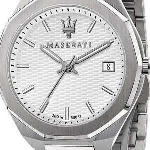 Maserati Stile 3H White Dial Silver Steel Strap Watch For Men - R8853142005 Authentic Buy Shop Now