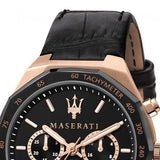 Maserati Stile Black Matte Dial Black Leather Strap Watch For Men - R8871642001 Authentic Buy Shop Now
