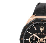 Maserati Stile Black Matte Dial Black Leather Strap Watch For Men - R8871642001 Authentic Buy Shop Now