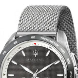 Maserati Traguardo Chronograph Black Dial Silver Mesh Bracelet Watch For Men - R8873612008 Authentic Buy Shop Now