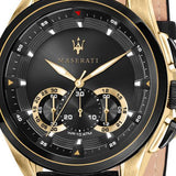 Maserati Traguardo Chronograph Black Dial Black Leather Strap Watch For Men - R8871612033 Authentic Buy Shop Now