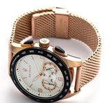 Maserati Traguardo 45mm Chronograph Rose Gold Mesh Strap White Dial Watch For Men - R8873612011 Authentic Buy Shop Now