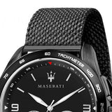 Maserati Traguardo Chronograph Black Dial Black Mesh Bracelet Watch For Men - R8873612031 Authentic Buy Shop Now