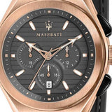 Maserati Triconic Chronograph Grey Dial Brown Leather Strap Watch For Men - R8871639003 Authentic Buy Shop Now