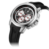 Maserati SFIDA Chronograph Black Silver Dial Black Rubber Strap Watch For Men - R8851123001 Authentic Buy Shop Now