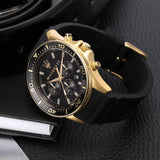 Maserati SFIDA Chronograph Black Dial Rubber Strap Watch For Men - R8871640001 Authentic Buy Shop Now