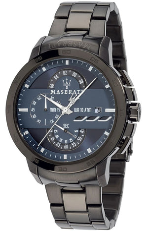 Maserati Ingegno Tachymeter Blue Dial Black Steel Strap Watch For Men - R8873619001 Authentic Buy Shop Now