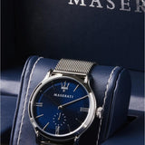 Maserati Epoca Blue Dial Silver Mesh Bracelet Watch For Men - R8853118006 Authentic Buy Shop Now