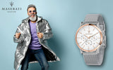 Maserati Epoca White Dial Chronograph Silver Mesh Bracelet Watch For Men - R8873618009 Authentic Buy Shop Now