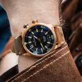 Maurice Lacroix Pontos S Diver Automatic Black Dial Brown Leather Strap Watch For Men - PT6248-BRZ01-330-2 Authentic Buy Shop Now